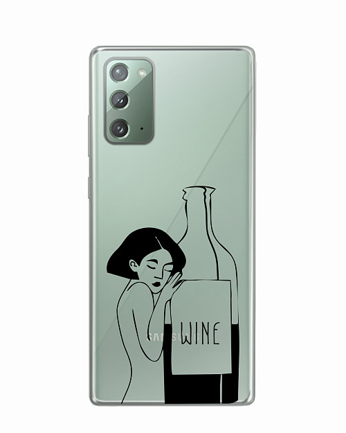 Силиконовый чехол для Samsung Galaxy Note 20 Бутылка вина