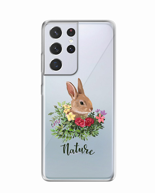 Силиконовый чехол для Samsung Galaxy S21 Ultra "Кролик"