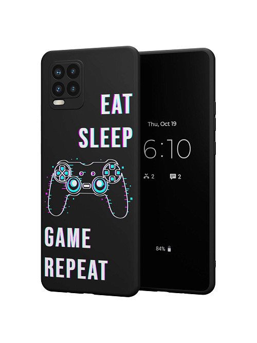 Силиконовый чехол для realme 8 "Eat Sleep Game repeat"