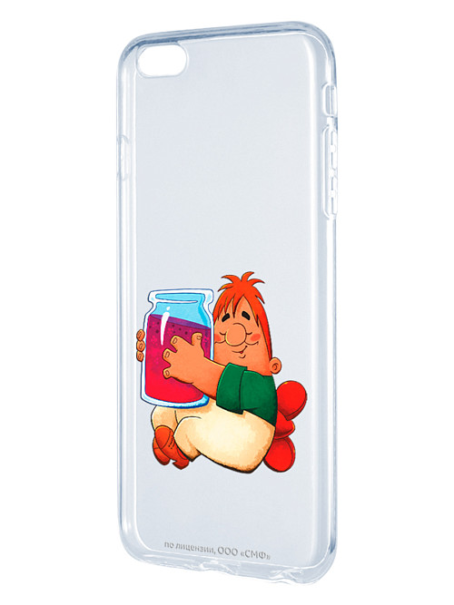 Силиконовый чехол для Apple iPhone 6 Plus "Малыш и Карлсон: баночка варенья"