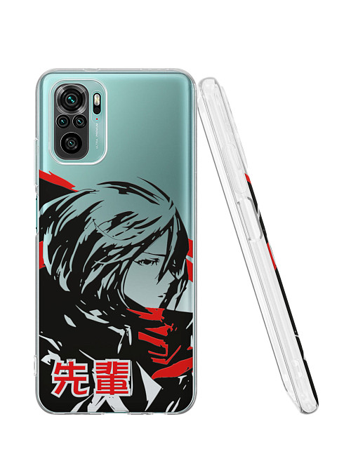 Силиконовый чехол для Xiaomi Poco M5S "Атака титанов - Mikasa Ackerman"