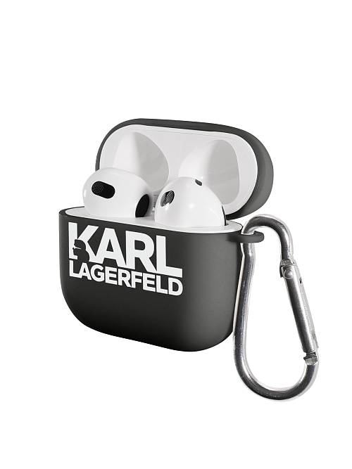 Силиконовый чехол для наушников матовый на AirPods 3 "NOVEL: Karl Lagerfeld V.2"