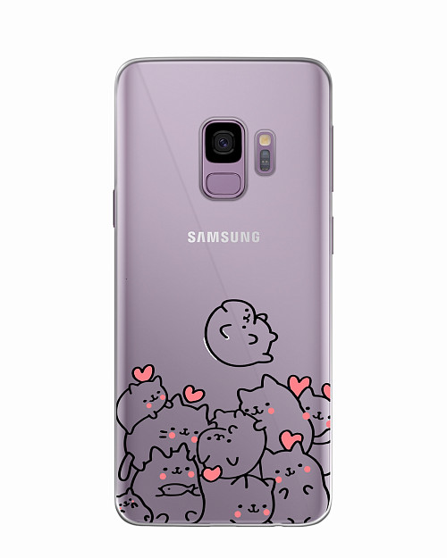 Силиконовый чехол для Samsung Galaxy S9 Котики