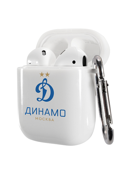 Силиконовый чехол для наушников глянцевый для AirPods 1/2 "Динамо: Логотип клуба"