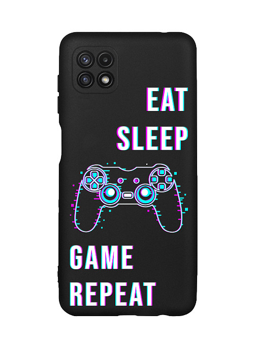 Силиконовый чехол для Samsung Galaxy A22S (5G) Eat Sleep Game repeat