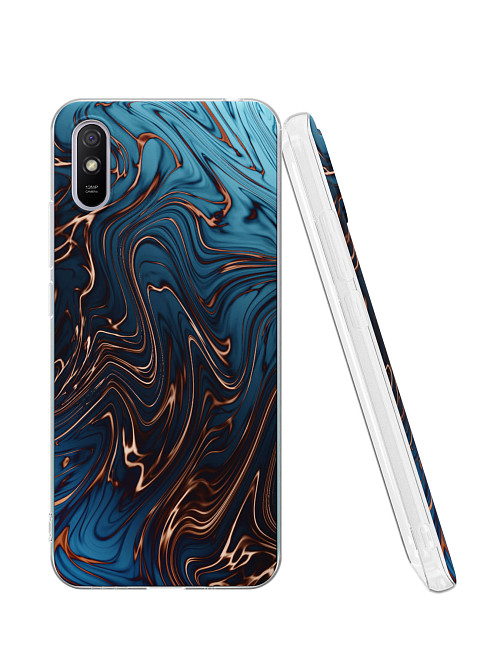 Силиконовый чехол для Xiaomi Redmi 9A "Бронзовый узор"