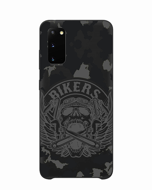 Силиконовый чехол для Samsung Galaxy S20 Bikers серый