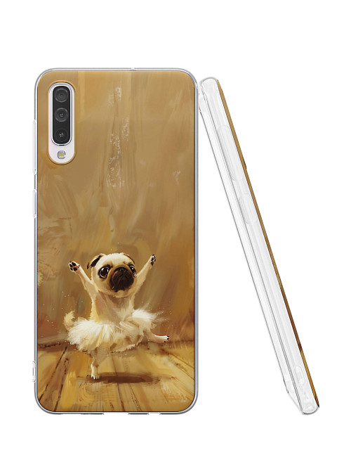 Силиконовый чехол для Samsung Galaxy A30S "Мопс - танцовщик"