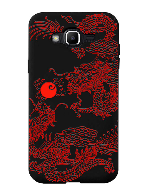 Силиконовый чехол для Samsung Galaxy J2 Prime Красный японский дракон