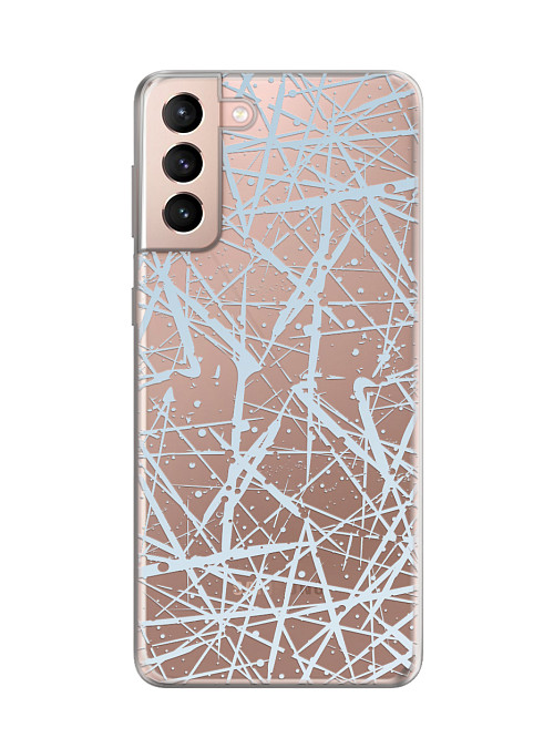 Силиконовый чехол для Samsung Galaxy S21+ (5G) "Белая паутина"