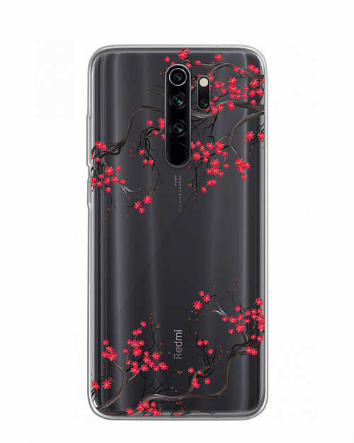 Силиконовый чехол для Xiaomi Redmi Note 8 Pro "Цветы сакуры"