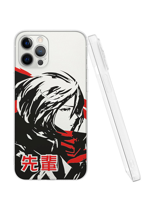 Силиконовый чехол для Apple iPhone 12 Pro Max "Атака титанов - Mikasa Ackerman"