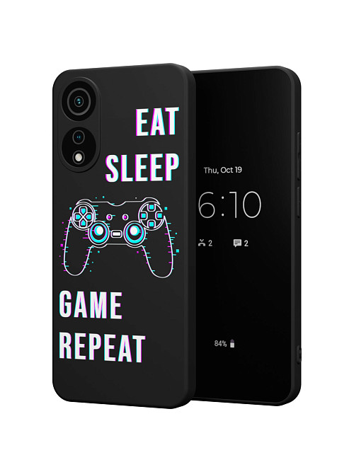 Силиконовый чехол для OPPO A78 (4G) "Eat Sleep Game repeat"