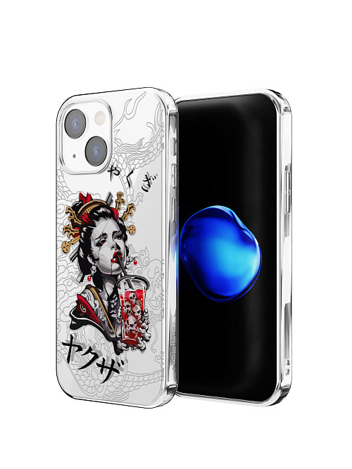 Противоударный чехол для Apple iPhone 13 mini "Geisha Bloody"