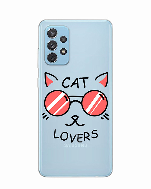 Силиконовый чехол для Samsung Galaxy A72 "Cat lovers"