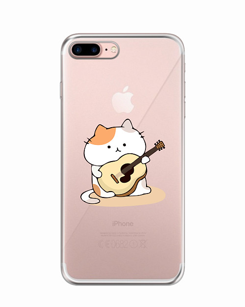 Силиконовый чехол для Apple iPhone 7 Plus "Усатый гитарист"