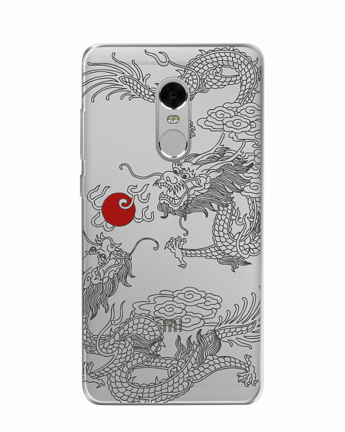 Силиконовый чехол для Xiaomi Redmi Note 4X Японский дракон