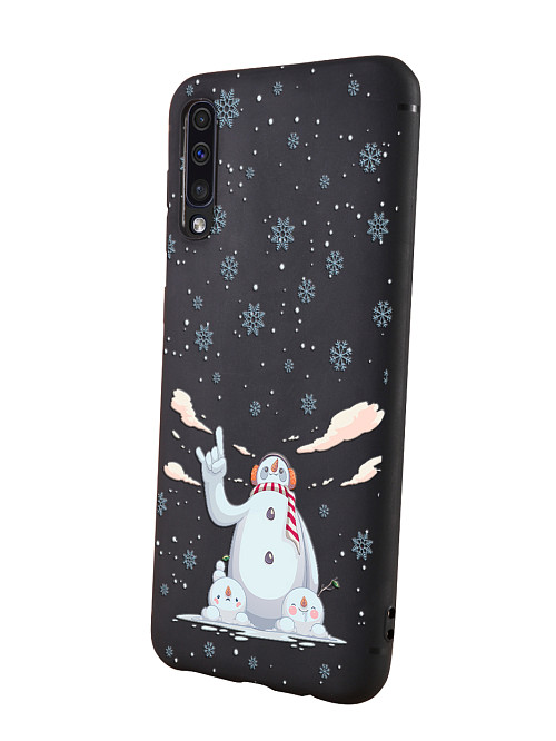 Силиконовый чехол для Samsung Galaxy A50S "Крутой снеговик"