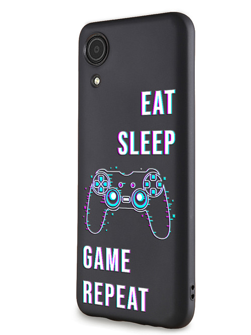 Силиконовый чехол для Samsung Galaxy A03 Core Eat Sleep Game repeat