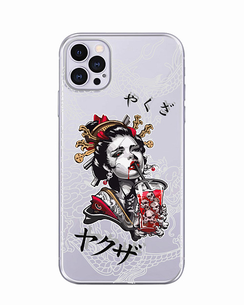 Силиконовый чехол для Apple iPhone 12 Pro "Geisha Bloody"