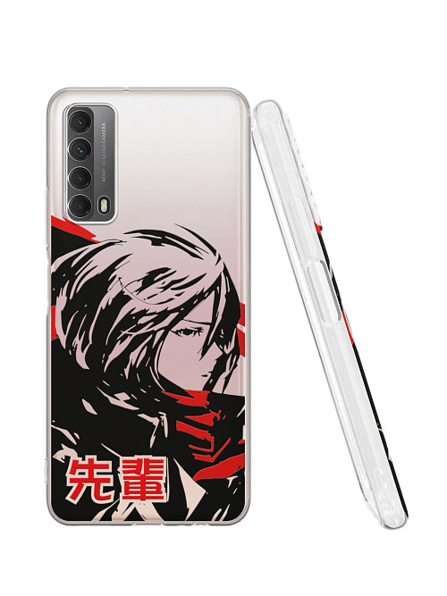 Силиконовый чехол для Huawei P Smart (2021) "Атака титанов - Mikasa Ackerman"