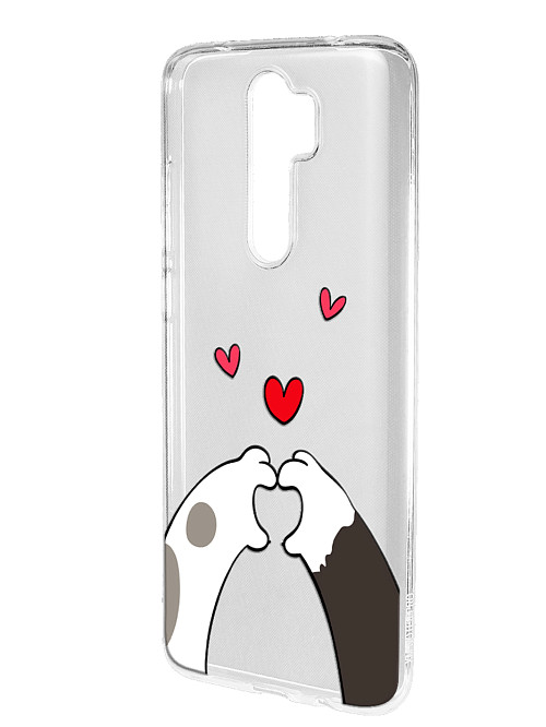 Силиконовый чехол для Xiaomi Redmi Note 8 Pro "Лапки с сердцем"