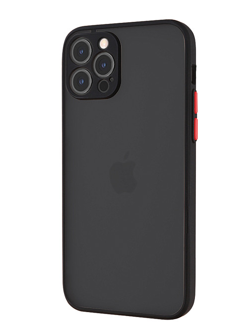 Противоударный чехол для Apple iPhone 12 Pro Max черный  / прозрачный / красный
