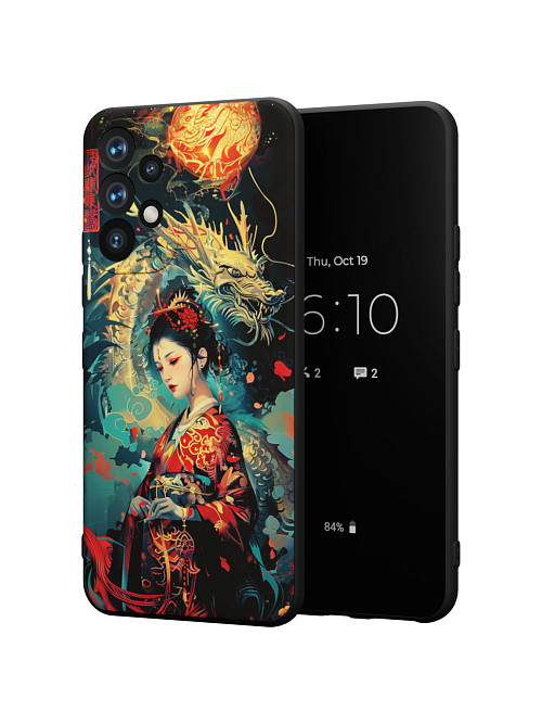 Силиконовый чехол для Samsung Galaxy A53 (5G) "Гейша с драконом"