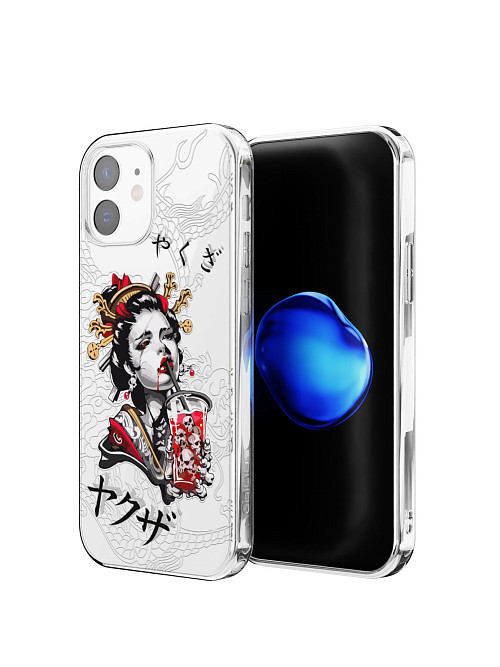 Противоударный чехол для Apple iPhone 12 "Geisha Bloody"