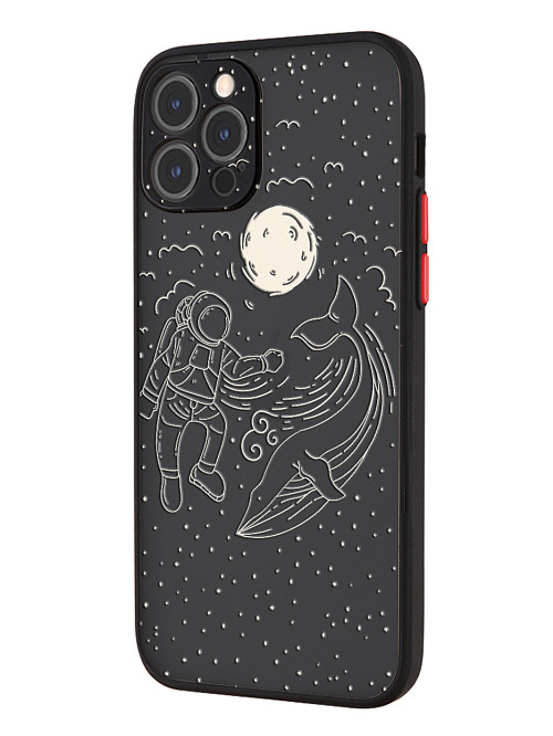 Противоударный чехол для Apple iPhone 12 Pro Космонавт и кит