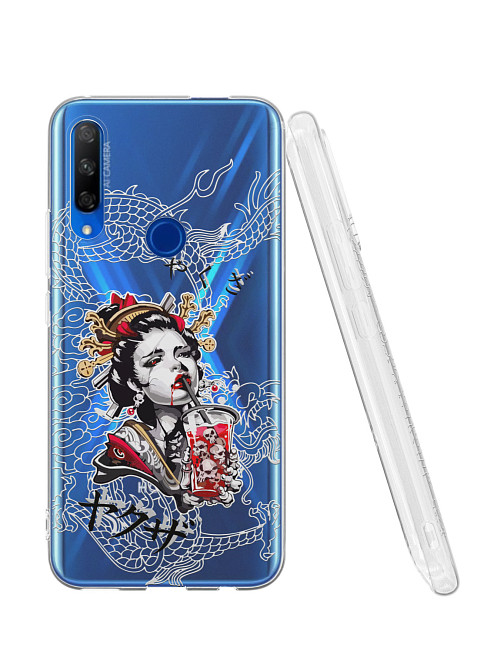 Силиконовый чехол для Huawei Y9 Prime (2019) "Geisha Bloody"