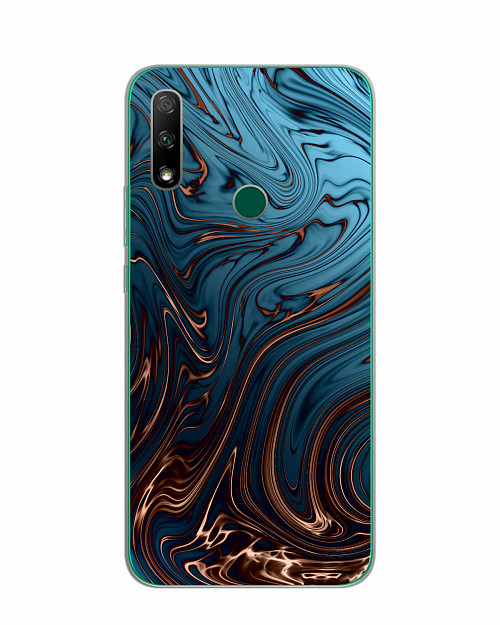 Силиконовый чехол для Huawei Y9 Prime (2019) "Бронзовый узор"