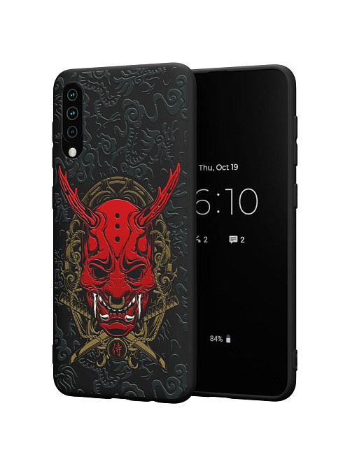 Силиконовый чехол для Samsung Galaxy A50 "Red Oni mask"