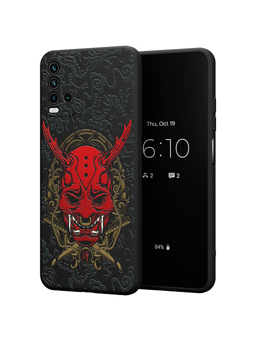 Силиконовый чехол для Xiaomi Redmi 9T "Red Oni mask"