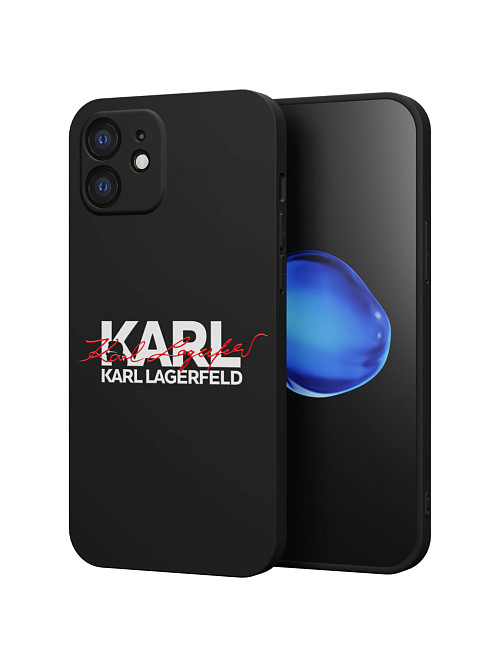 Силиконовый чехол для Apple iPhone 12 "NOVEL: Lagerfeld V.2"