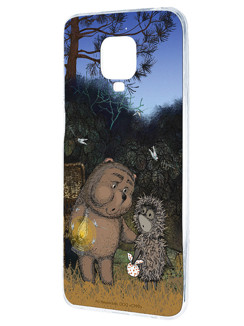 Силиконовый чехол для Xiaomi Redmi Note 9 Pro Ёжик в тумане и медвежонок