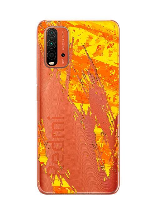 Силиконовый чехол для Xiaomi Redmi 9T "Оранжевые пятна"