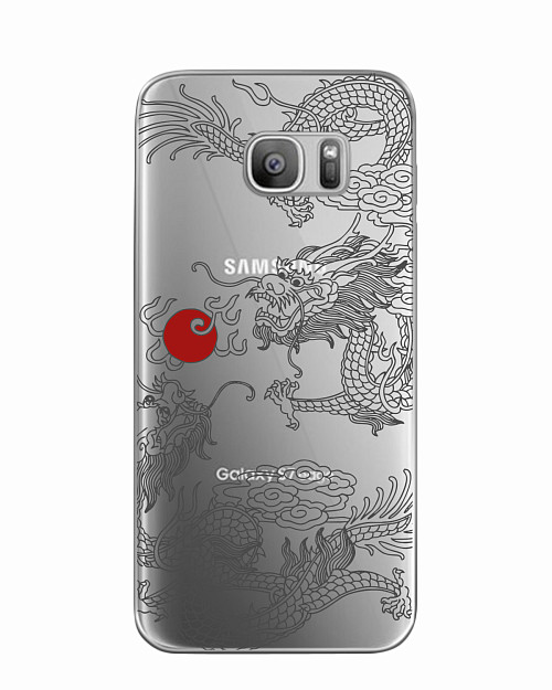 Силиконовый чехол для Samsung Galaxy S7 Японский дракон
