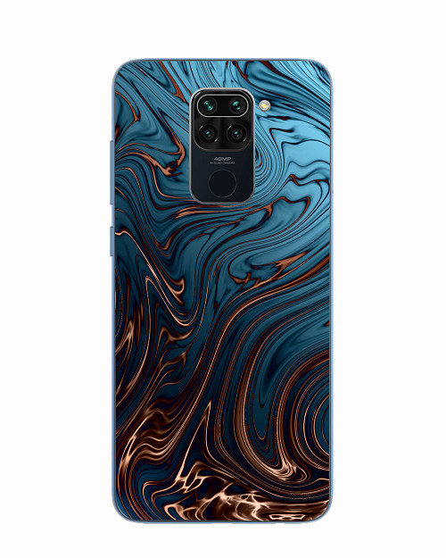 Силиконовый чехол для Xiaomi Redmi Note 9 "Бронзовый узор"