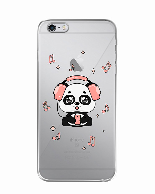 Силиконовый чехол для Apple iPhone 6S Plus Музыкальная панда