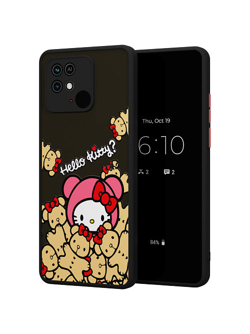 Противоударный чехол для Xiaomi Redmi 10C "NOVEL: Хеллоу Китти и медведи"