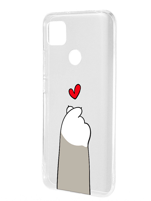 Силиконовый чехол для Xiaomi Redmi 9C Лапка с сердцем