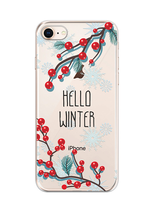 Силиконовый чехол для Apple iPhone 7 "Привет, Зима"
