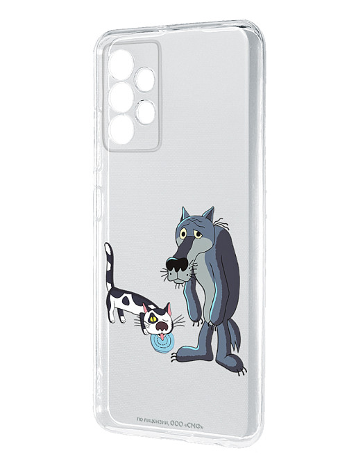 Силиконовый чехол для Samsung Galaxy A32 (4G) "Жил был пес: Кот и волк"