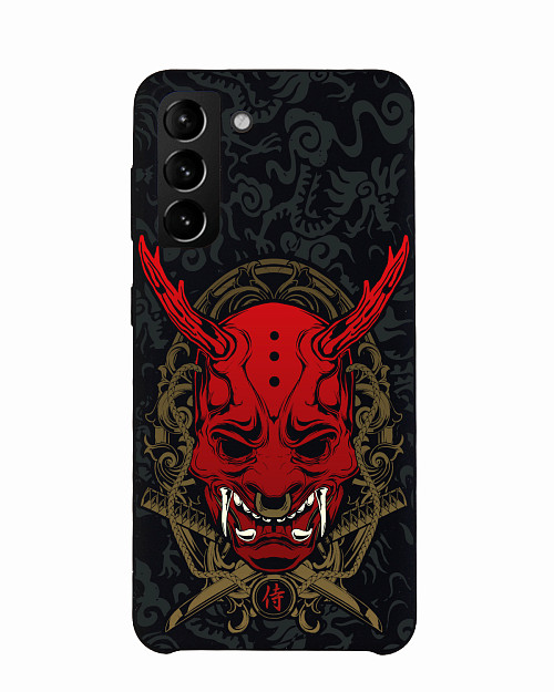 Силиконовый чехол для Samsung Galaxy S21 (5G) "Red Oni mask"