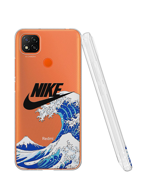 Силиконовый чехол для Xiaomi Redmi 9C "NOVEL: Nike и волна"