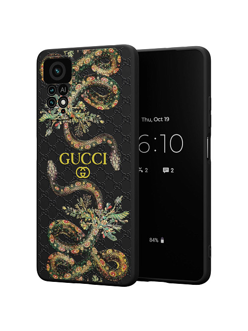 Силиконовый чехол для Xiaomi Redmi Note 11 Pro (4G) "NOVEL: Gucci"