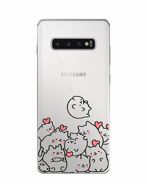 Силиконовый чехол для Samsung Galaxy S10 Plus Котики