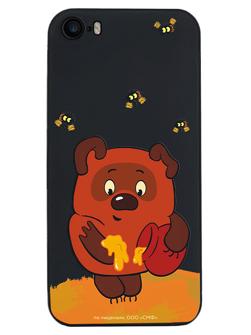 Силиконовый чехол для Apple iPhone 5S "Винни-Пух: Медвежонок и мед"