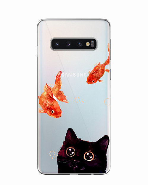 Силиконовый чехол для Samsung Galaxy S10 Усатый наблюдатель